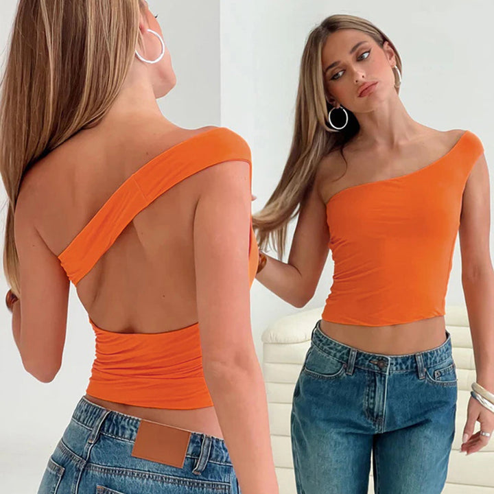 Damen trendiges Neckholder-Top mit elegantem V-Ausschnitt und figurschmeichelndem Schnitt Echo Archiv