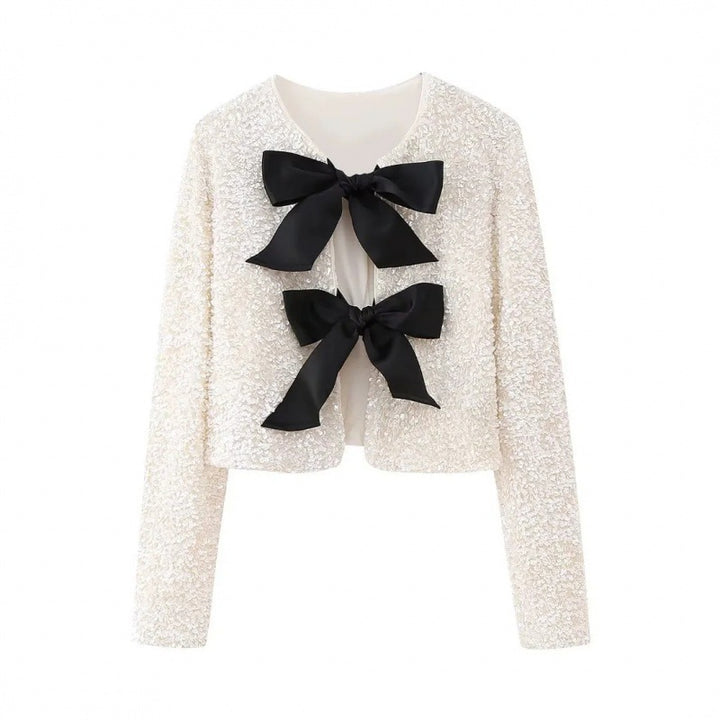 Damen Pailletten-Bolerojacke mit dekorativen Satin-Schleifen Echo Archiv