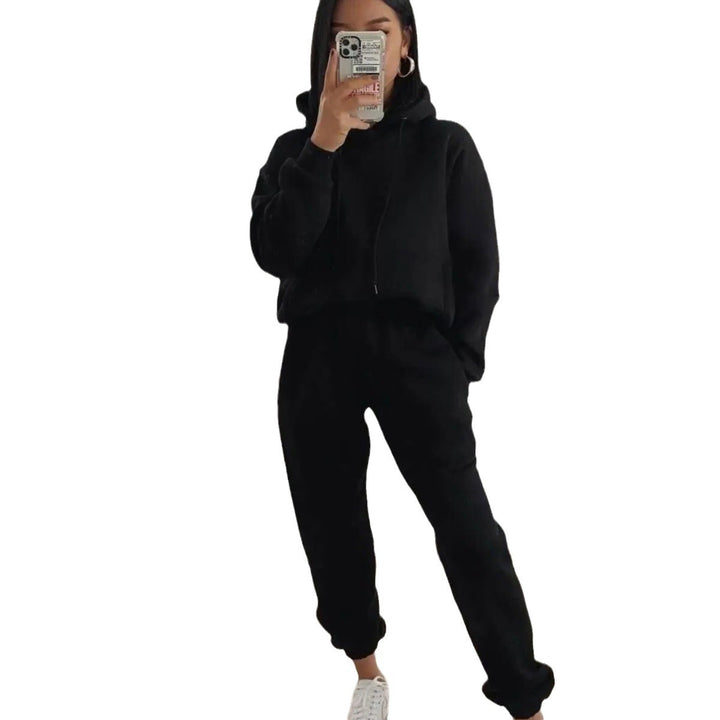 Damen nan kuscheliger Oversize-Kapuzenpullover und Highwaist-Jogginghose Set Echo Archiv