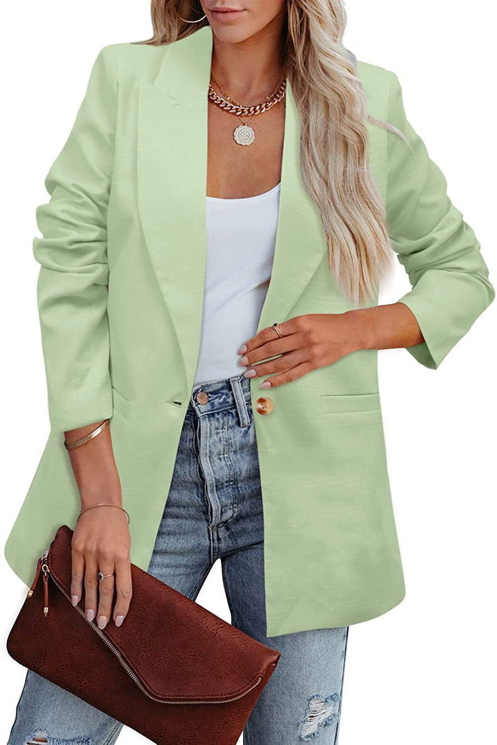 Echoarchiv | Doppelreihiger Blazer mit Gerafften Ärmeln und Taschen