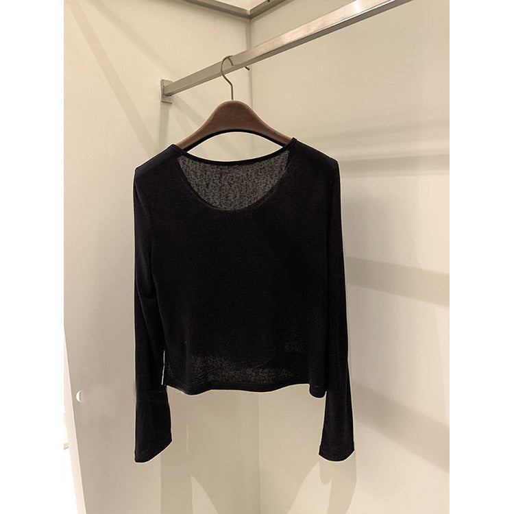 Damen Lässiges Langarmshirt mit asymmetrischem Schnitt Echoarchiv