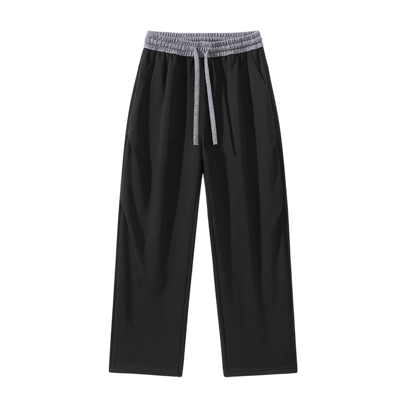 Herren Gerade geschnittene Lounge-Jogginghose mit elastischem Kordelbund & Seitentaschen Echoarchiv