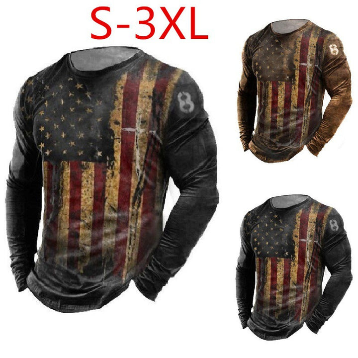 Herren Langarmshirt im Vintage-Look mit Flaggenmotiv Echoarchiv