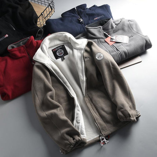 Herren Wärmende Fleecejacke mit Stehkragen, Reißverschluss und elastischen Bündchen Echo Archiv