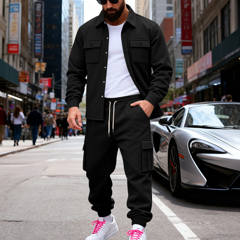 Herren lässiges Overshirt und Jogginghose Set Echoarchiv