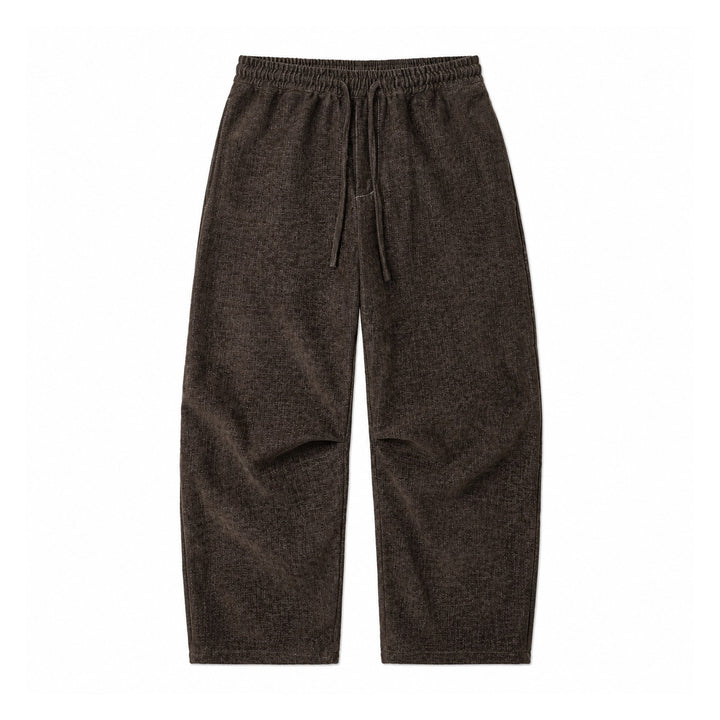 Damen Locker geschnittene Cropped-Hose mit hohem elastischem Bund und Kordelzug aus strukturierter Leinenmischung Echoarchiv