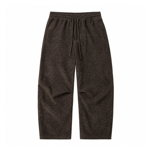 Damen Locker geschnittene Cropped-Hose mit hohem elastischem Bund und Kordelzug aus strukturierter Leinenmischung Echoarchiv