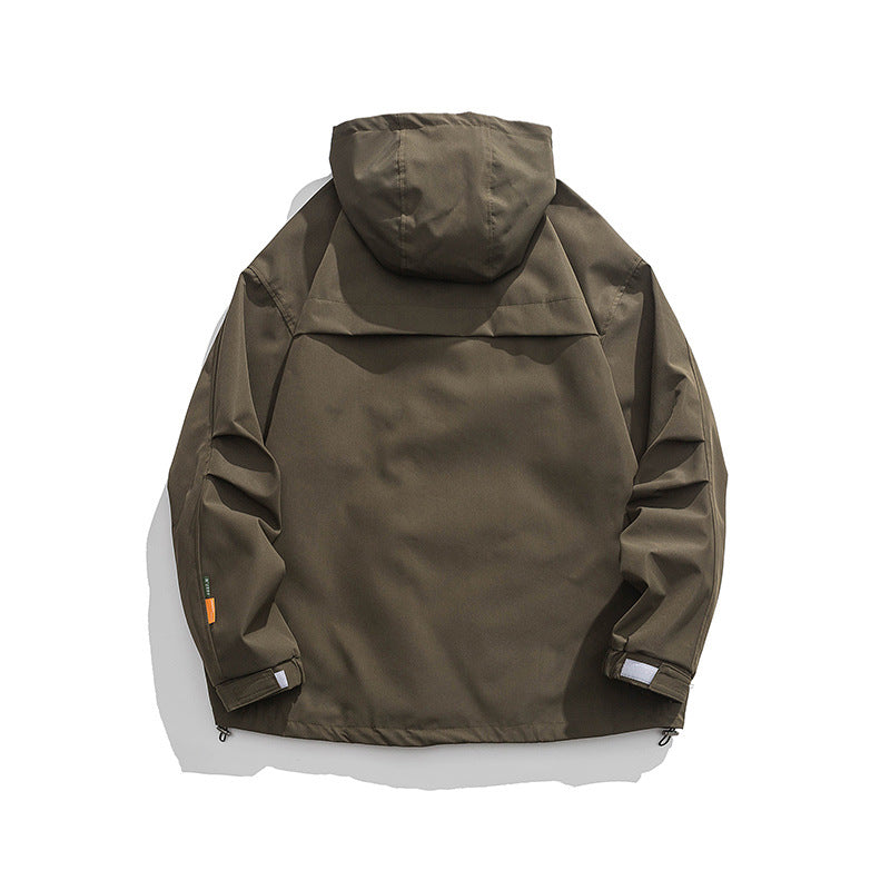 Unisex Oversize-Utility-Jacke mit Kapuze, multifunktionalen Pattentaschen und Kordelzug Echo Archiv