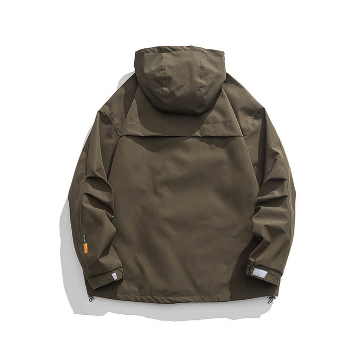 Unisex Oversize-Utility-Jacke mit Kapuze, multifunktionalen Pattentaschen und Kordelzug Echo Archiv