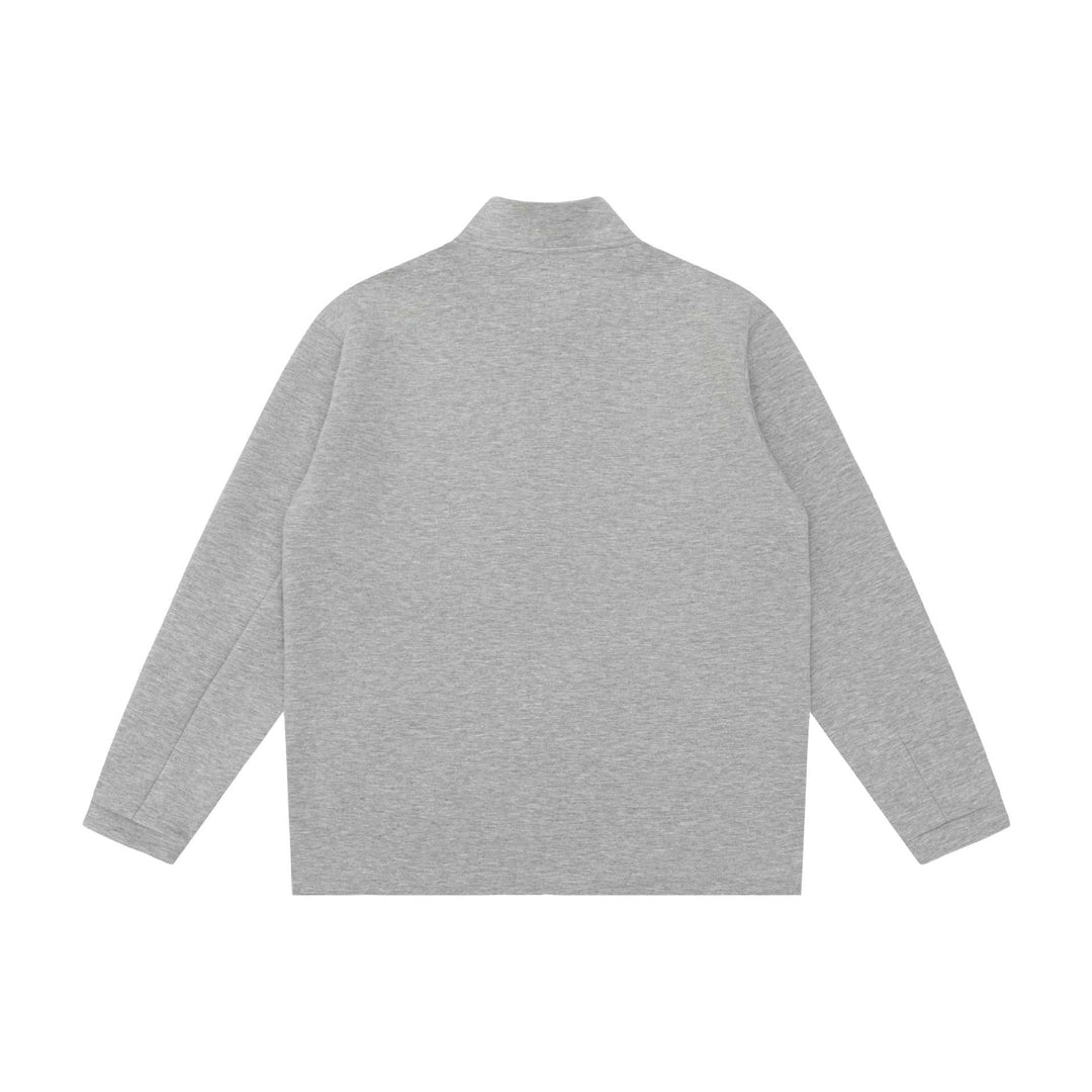 Unisex Minimalistische Kurzjacke mit Stehkragen und funktionalen Reißverschlusstaschen Echoarchiv