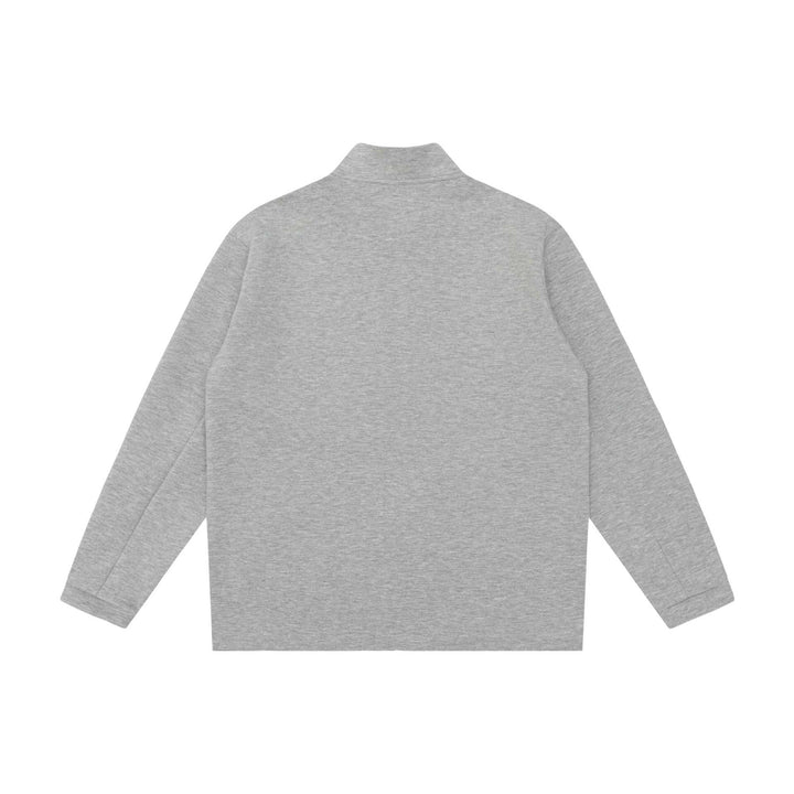 Unisex Minimalistische Kurzjacke mit Stehkragen und funktionalen Reißverschlusstaschen Echoarchiv