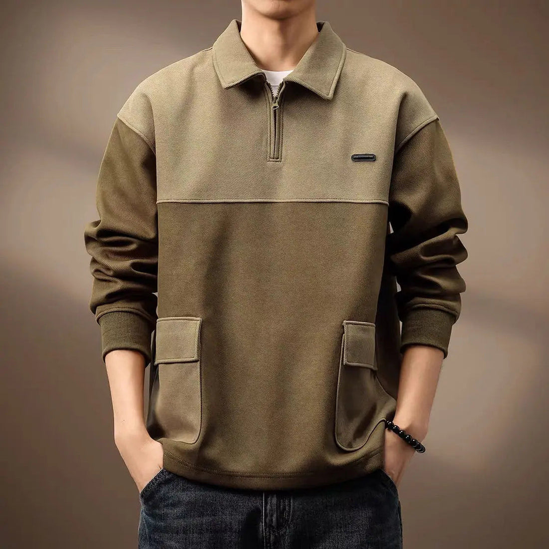 Herren Modischer Sweatshirt mit Reißverschluss – Norvane