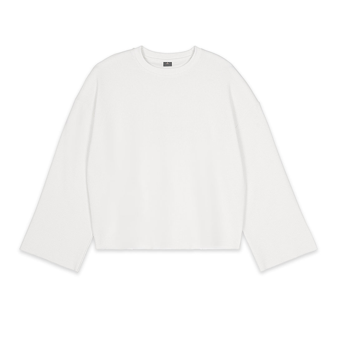 Herren Boxy Waffelstrick-Pullover mit Oversize-Schnitt und Rundhalsausschnitt Echo Archiv