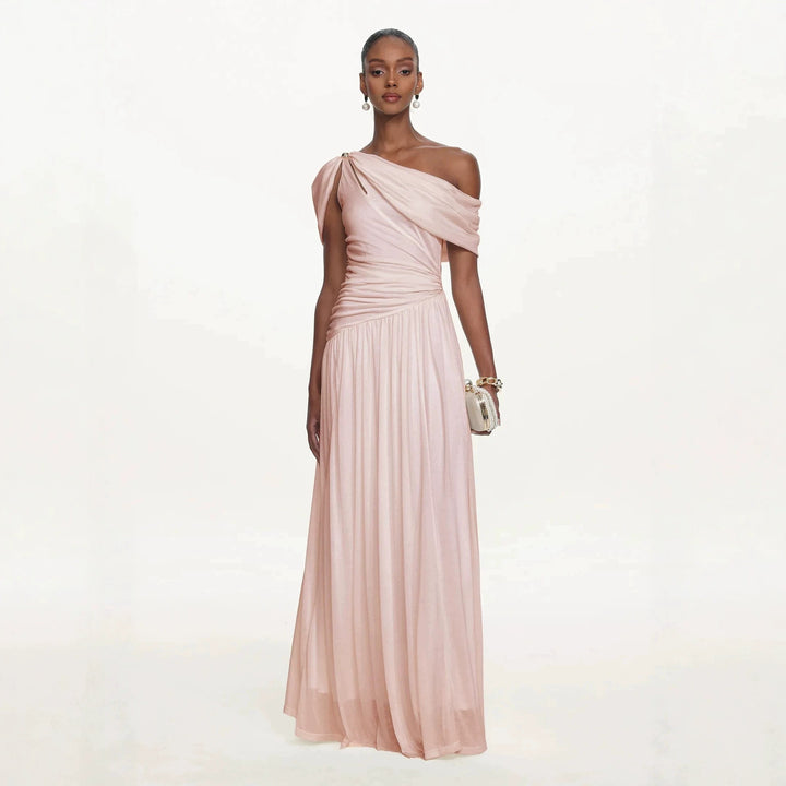 Damen Elegantes One-Shoulder Maxikleid mit fließendem Schnitt Echo Archiv