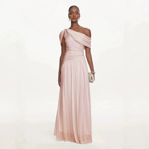 Damen Elegantes One-Shoulder Maxikleid mit fließendem Schnitt Echo Archiv