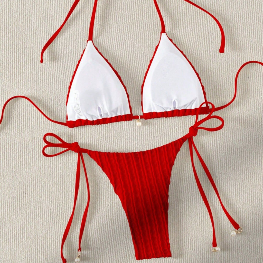 Damen Triangel-Bikini mit strukturierter Textur Echo Archiv