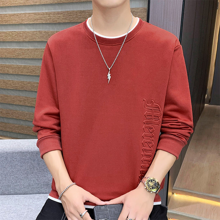 Herren Oversize-Sweatshirt mit Rippbündchen und geprägtem Seitenprint – Marzano