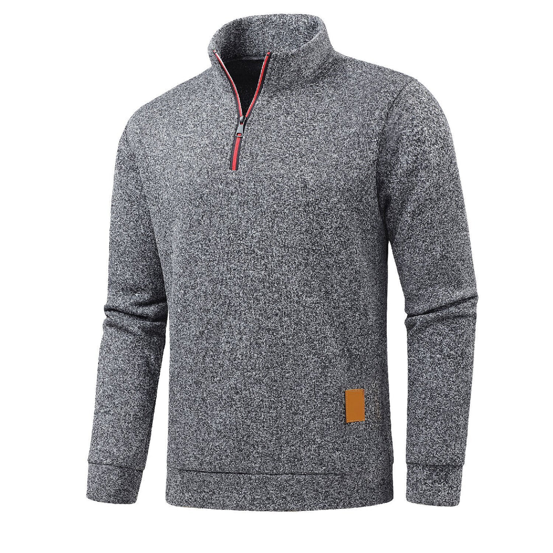 Herren Hochkragen Fleece-Pullover mit Reißverschluss – Cavarno