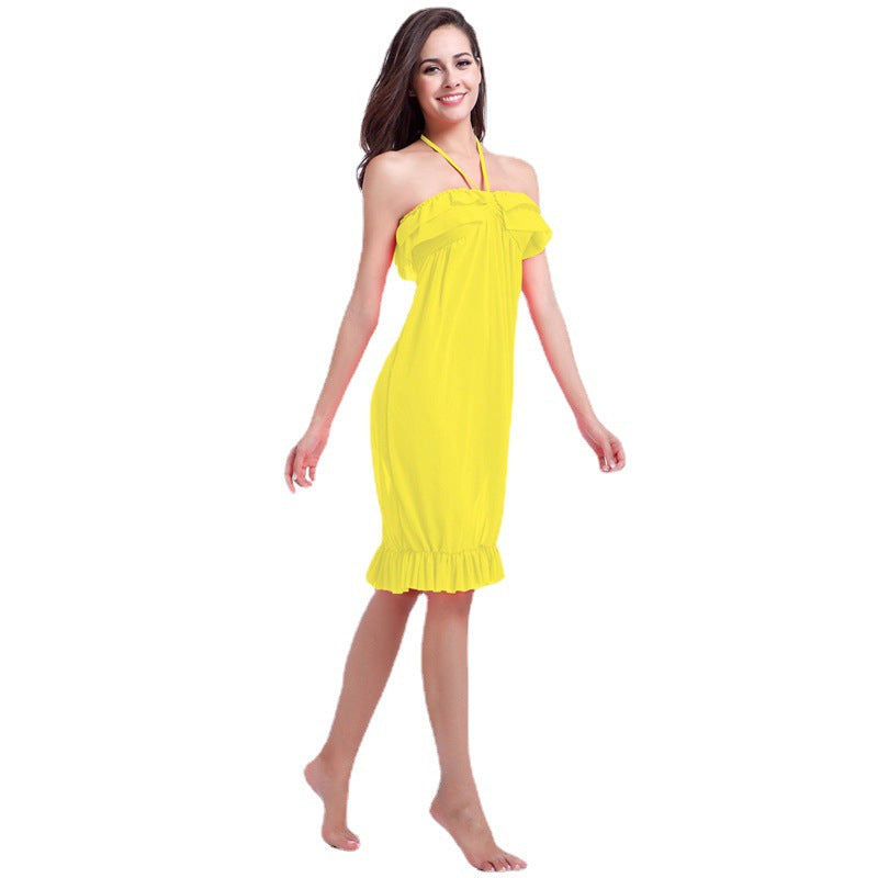 Damen Strandkleid mit Rüschen und verstellbarem Halter Echo Archiv