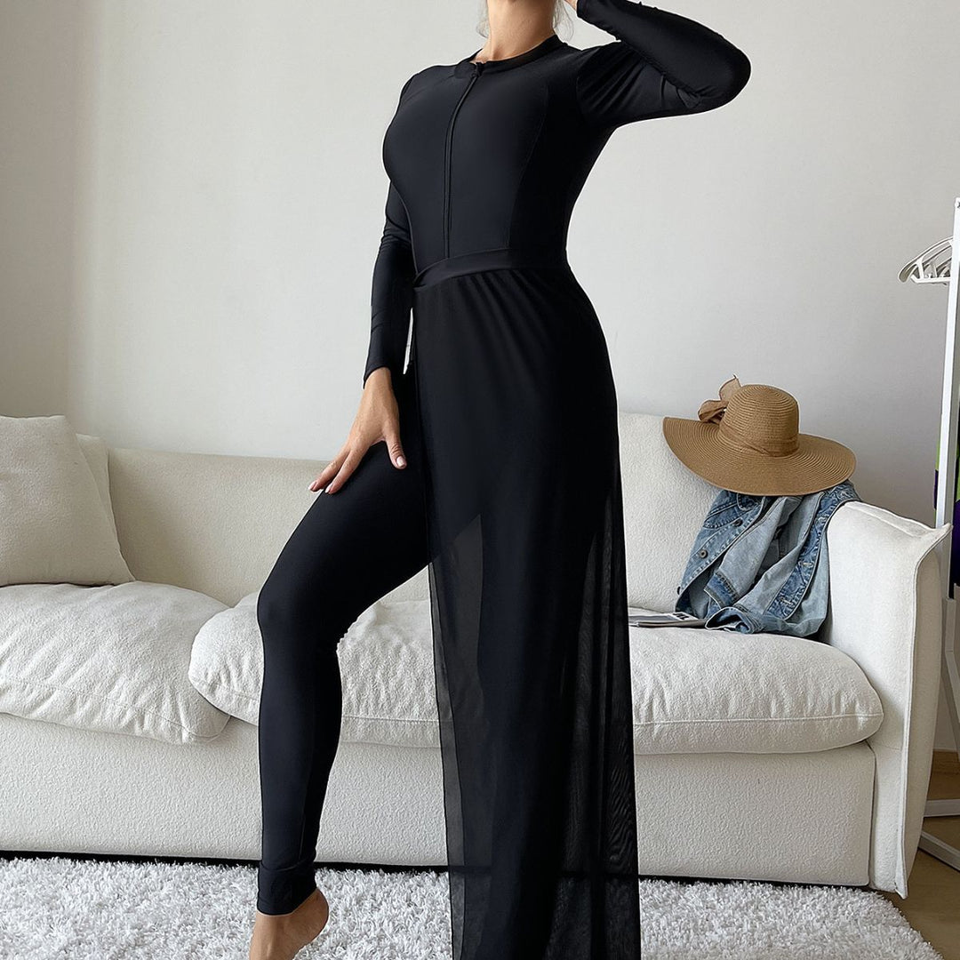 Damen eleganter UV-Schutz-Surfanzug mit durchsichtiger Overlay Echo Archiv