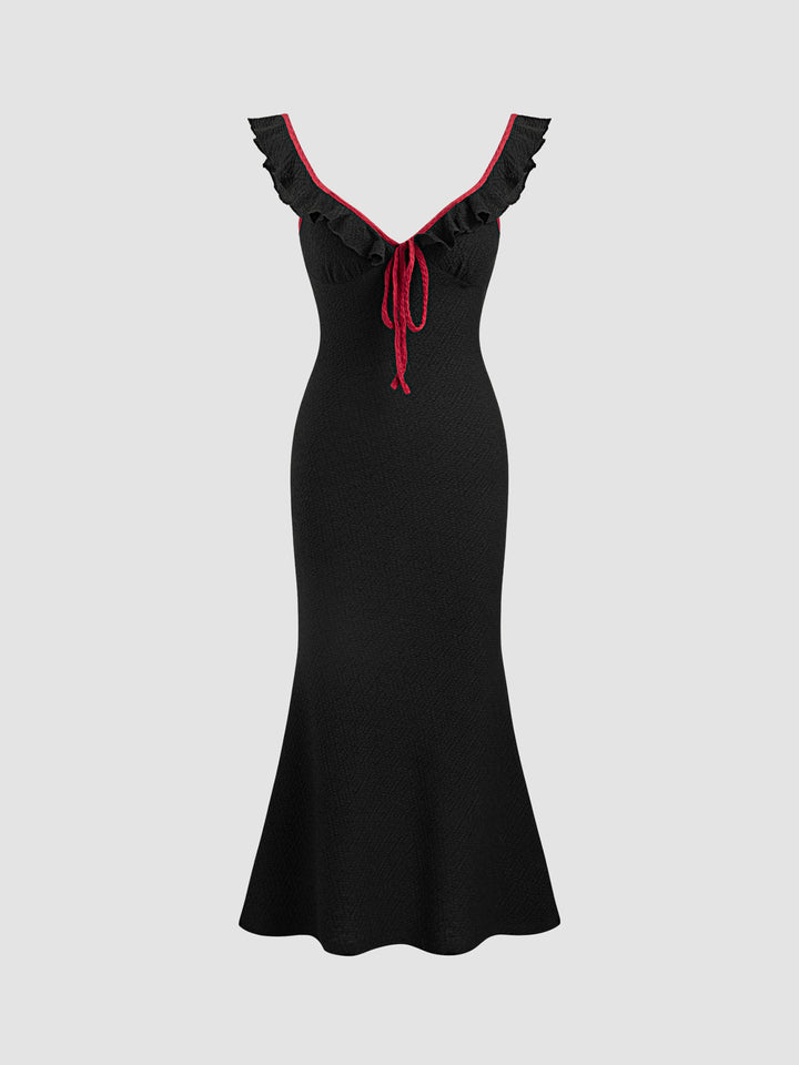 Damen Fließendes Maxikleid mit Rüschendetails Echo Archiv