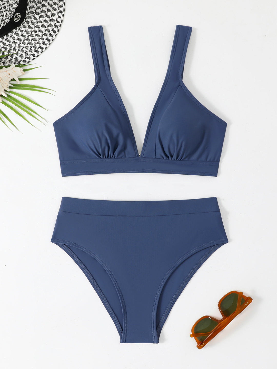 Damen Triangel-Bikini-Set mit gepolstertem Oberteil und hohen Hosen Echo Archiv