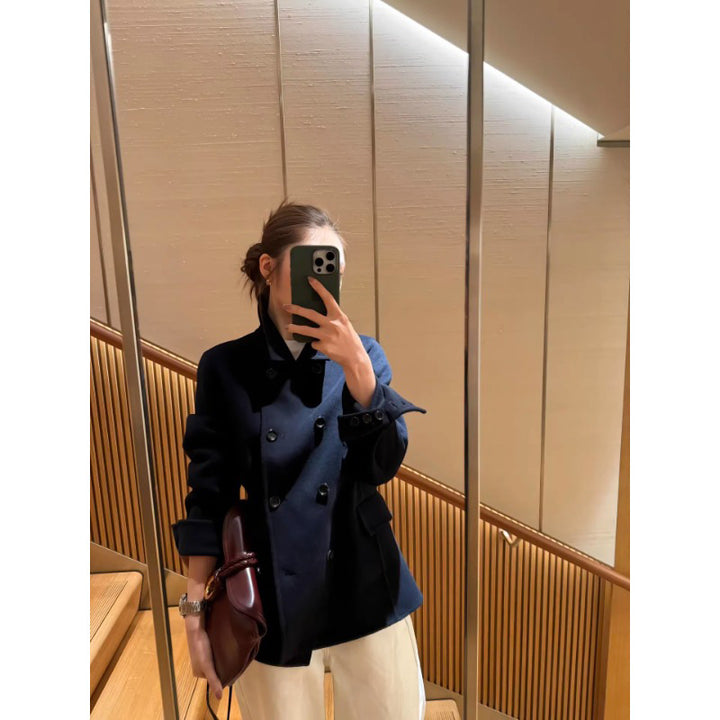 Damen Modischer Doppeltbreasted Blazer Echoarchiv