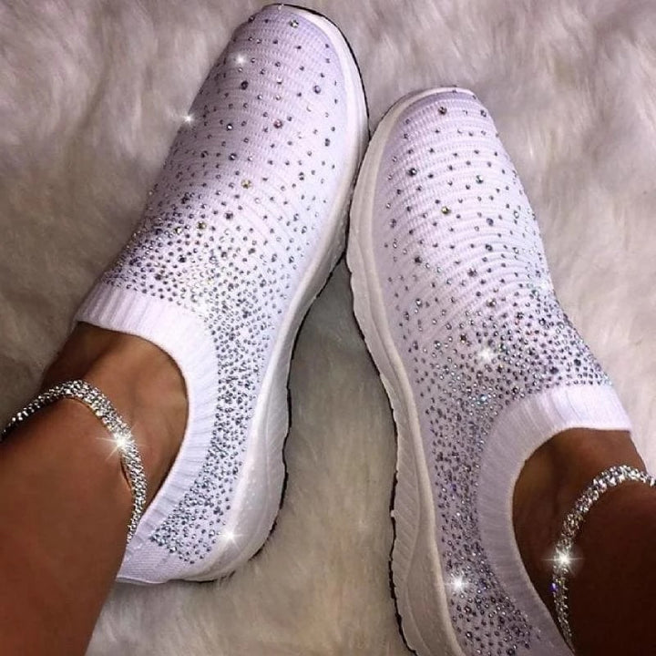 Damen Elastischer Strick‑Sneaker mit Schmucksteinbesatz Echo Archiv