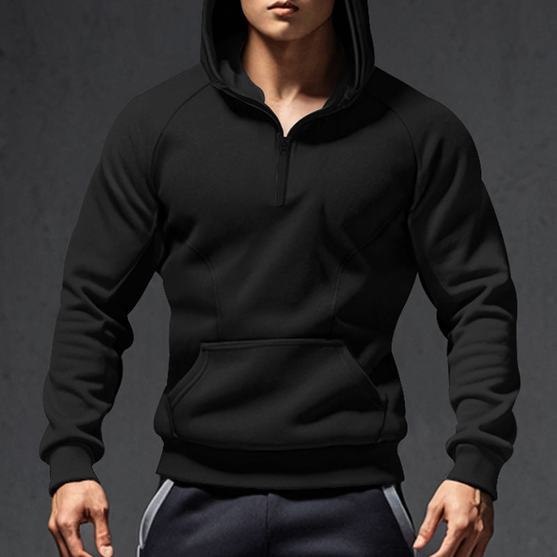 Herren sportlicher Kapuzenpullover mit leichtem Reißverschluss und bequemen Taschen Echoarchiv