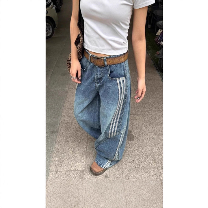 Damen Modische Weitbein-Jeans Echoarchiv