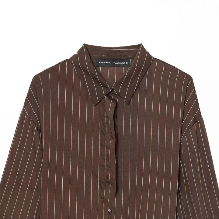 Damen nan oversized Hemdblusen-Midikleid mit verdeckter Knopfleiste und dekorativem Doppelgürtel Echo Archiv