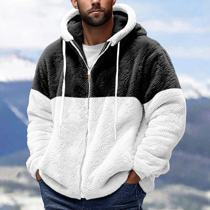 Herren kuschelige Fleecejacke mit Kapuze Echoarchiv