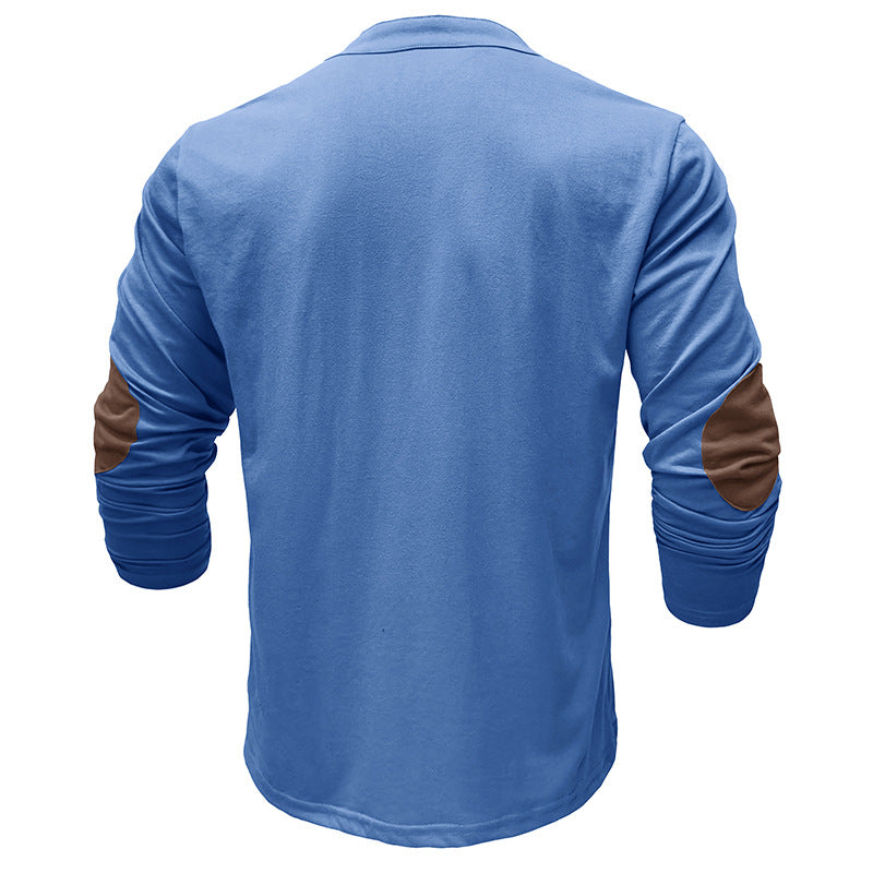 Herren Langarmshirt mit Latzkordel und Kontrastärmeln Echoarchiv
