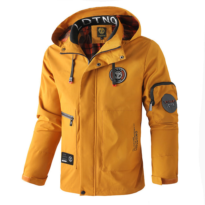 Herren nan wasserdichte Parka-Jacke mit Kapuze, mehrfachen Utility-Taschen, verstärkten Ärmelabschlüssen und winddichter Membran Echo Archiv