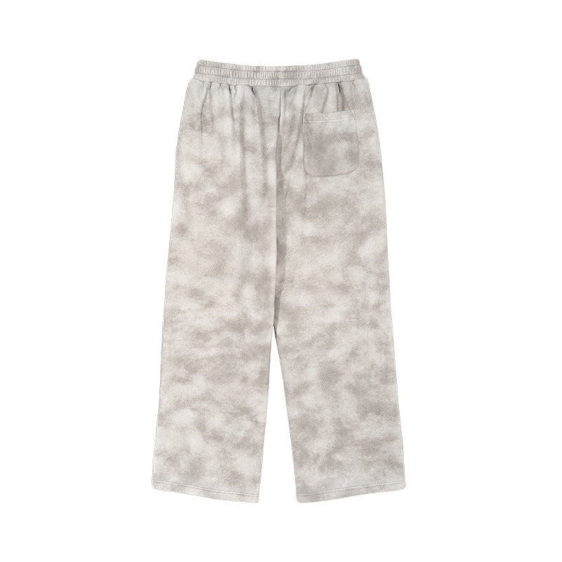 Damen Lässige Sweathose mit geradem Bein, Batik-Effekt und elastischem Bund Echo Archiv