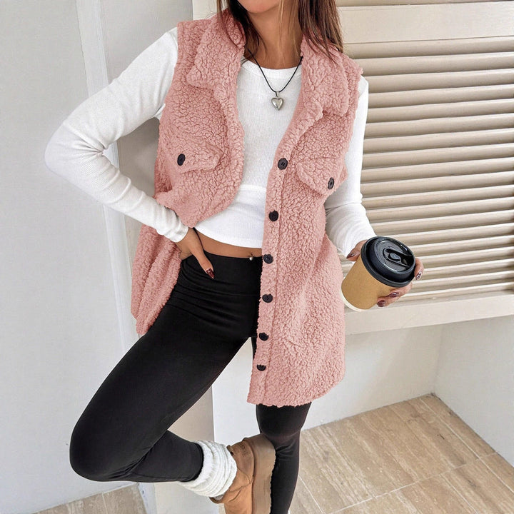 Damen Teddy-Weste mit Taschen Echoarchiv