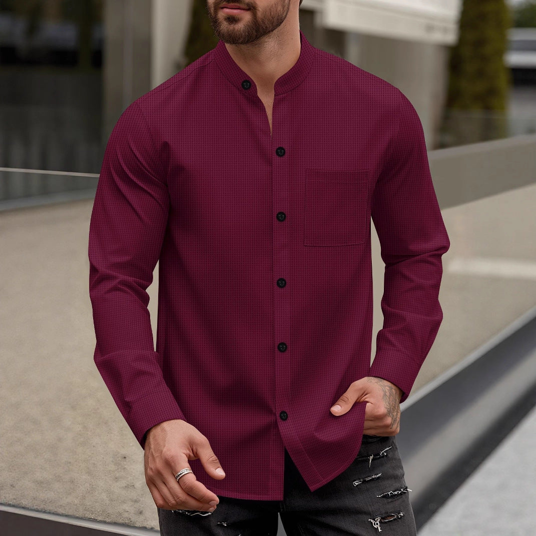 Herren Elegantes Hemd mit Stehkragen Echoarchiv