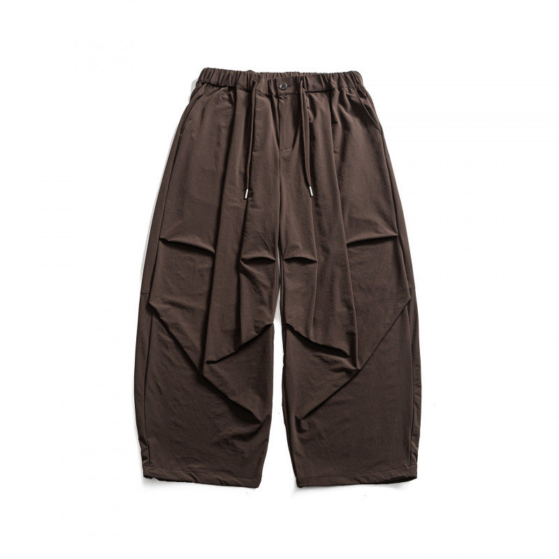 Unisex Weite Haremshose mit Drapierungen, elastischem Bund und Kordelzug Echo Archiv