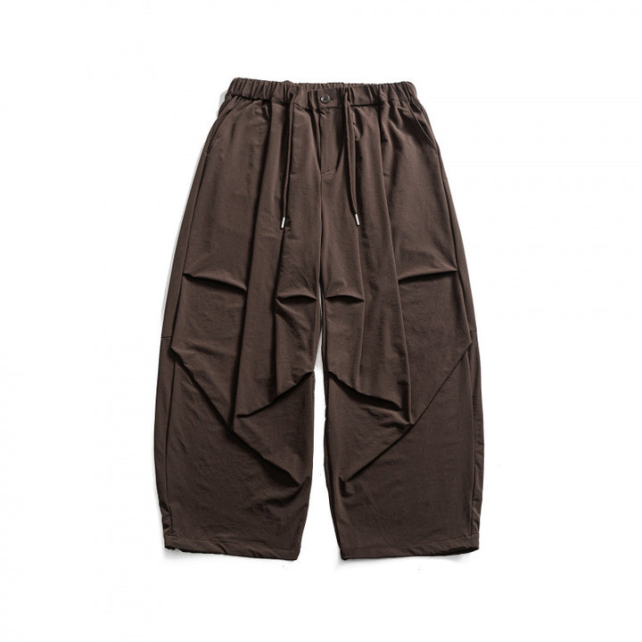 Unisex Weite Haremshose mit Drapierungen, elastischem Bund und Kordelzug Echo Archiv