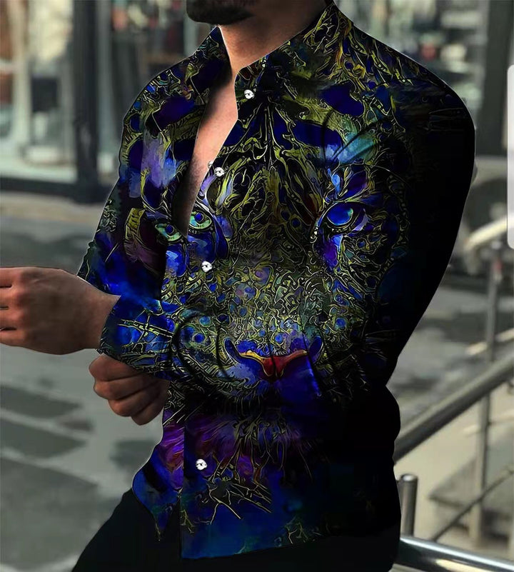 Herren Langarmshirt mit extravaganten Motiven und modischer Passform Echoarchiv