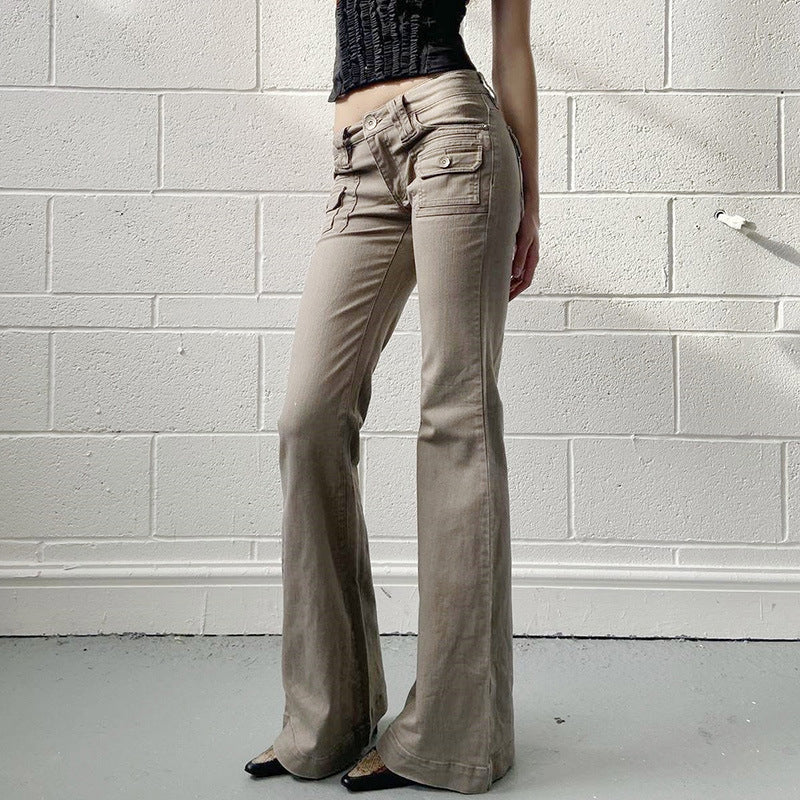 Damen Flared Cargo-Hose mit modischem Schnitt und praktischen Taschen Echo Archiv