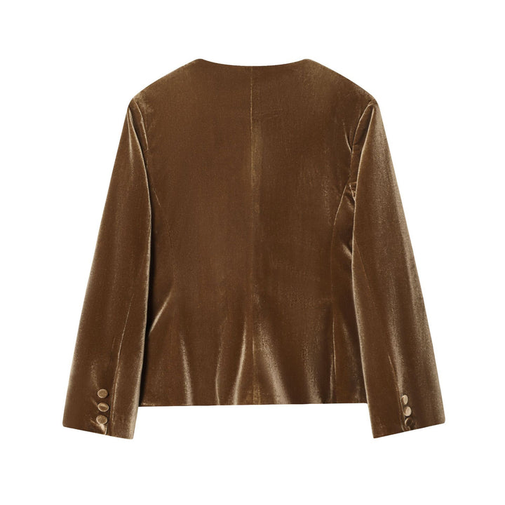 Damen nan weite Samthose mit hoher Taille, Bügelfalte und Eingrifftaschen Echo Archiv