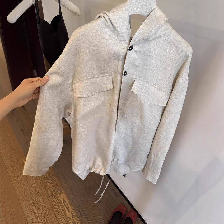 Damen Leichte Übergangsjacke mit Kapuze Echoarchiv