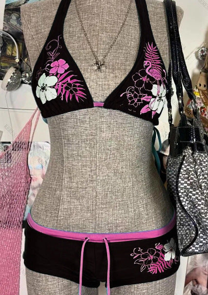 Damen-Bikini-Set mit floralem Design und verstellbaren Trägern Echo Archiv