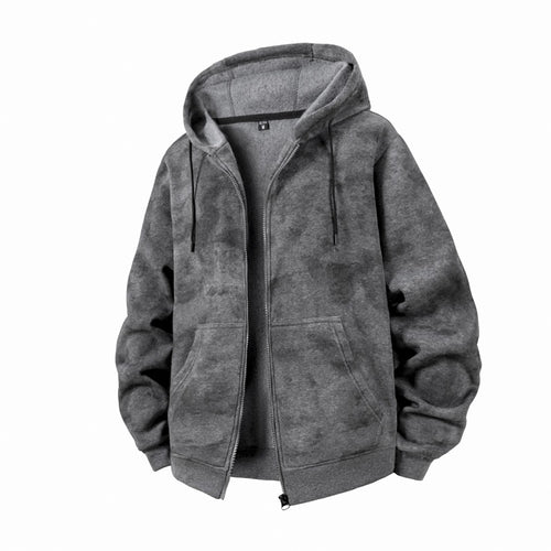 Unisex Oversize Kapuzenzipjacke aus schwerer French-Terry mit Kängurutaschen Echoarchiv