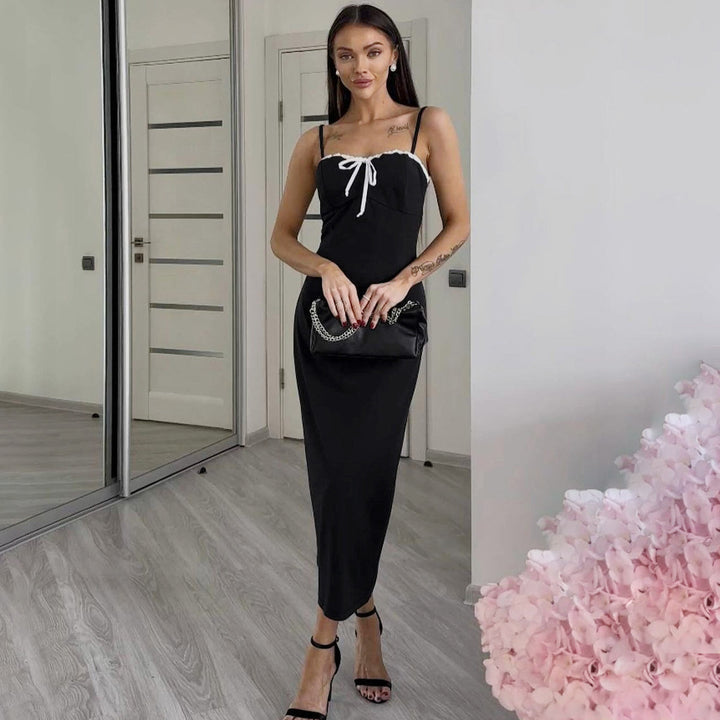 Damen Schickes Casual-Midikleid mit verstellbaren Spaghetti-Trägern Echo Archiv