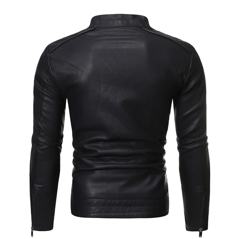 Herren elegante Motorradjacke mit modernem Stehkragen Echoarchiv