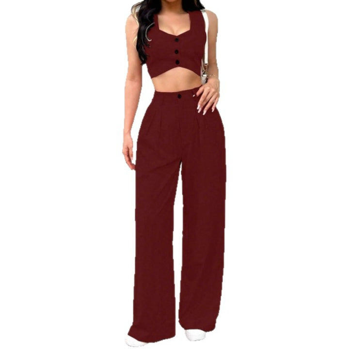 Damen Zweiteiliges Set mit tailliertem Top und weiten Hosen Echo Archiv