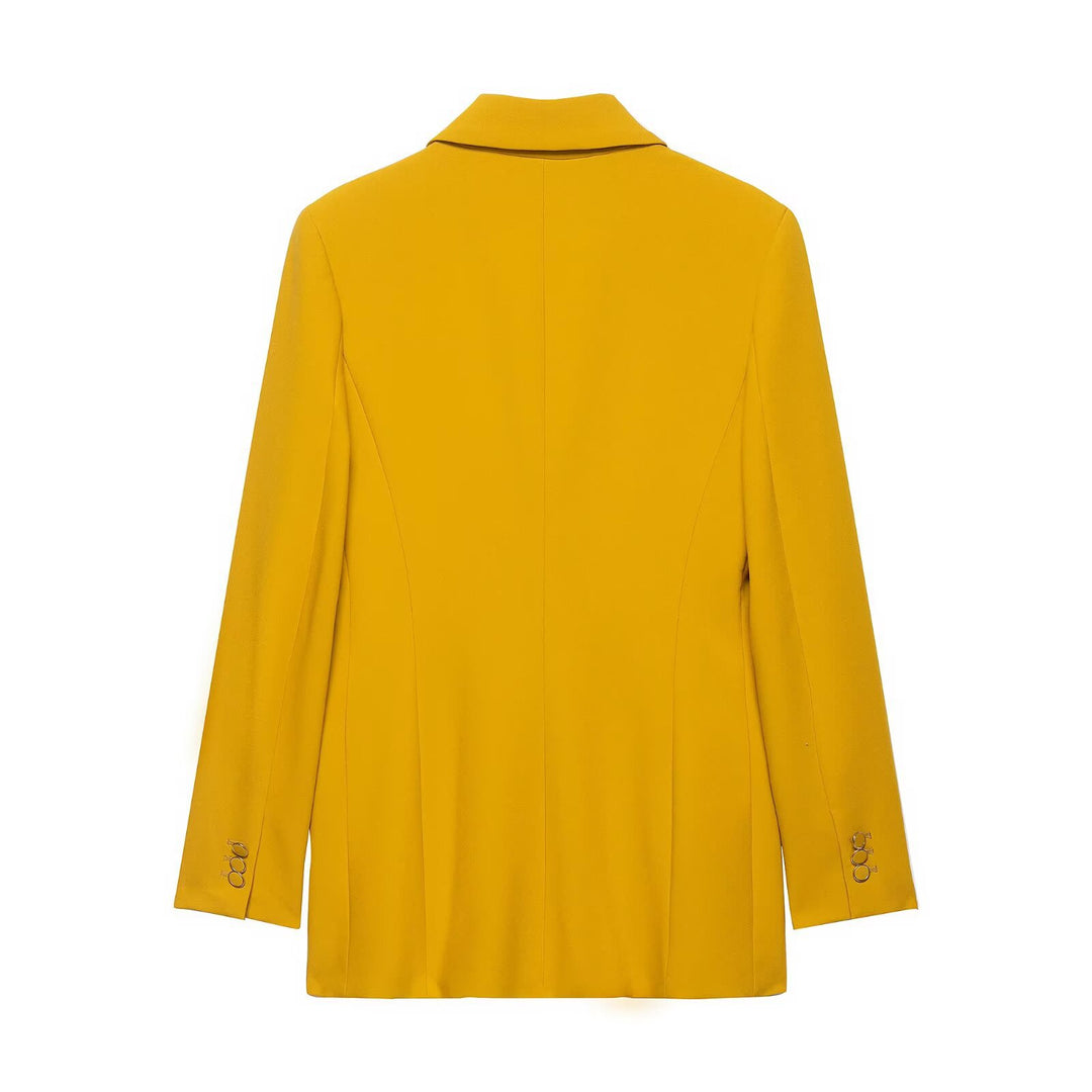Damen Doppelreihiger Longblazer mit markanten Revers und Zierösenknöpfen Echo Archiv