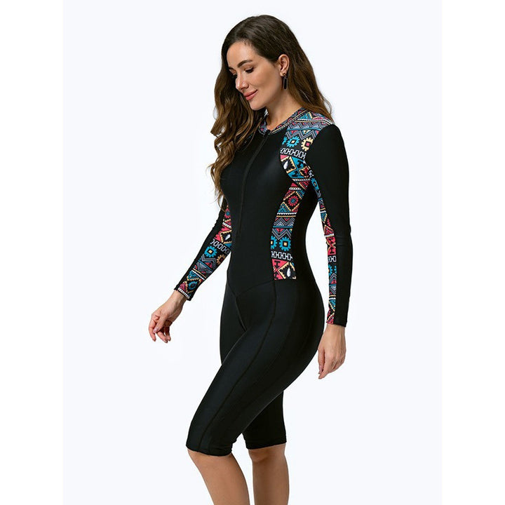 Damen Surfanzug mit modischem Animal-Print und praktischem Reißverschluss Echo Archiv